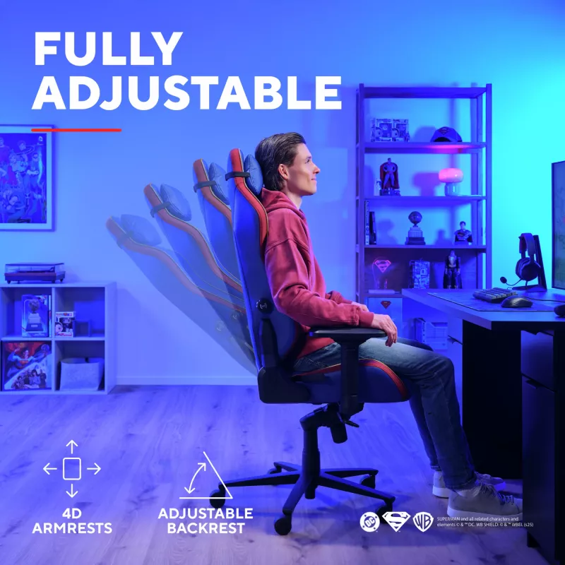 Gaming-Stuhl TRUST RUYA PRO GXT721SM Superman — ergonomisches Design, höhenverstellbar