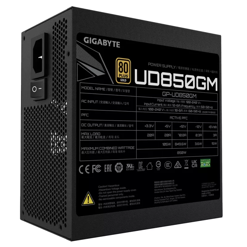 GIGABYTE UD850GM Netzteil 850 W 20+4 Pin ATX ATX Schwarz