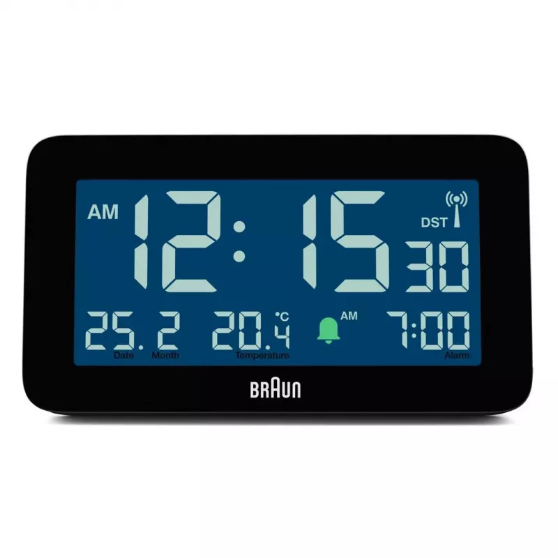 Digitaler Wecker Braun BC10B-DCF Schwarz LCD Batterie AA
