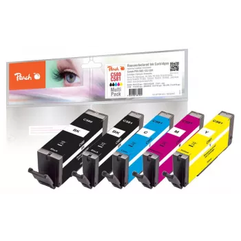 Peach PI100-356 Tintenpatrone 5 Stk. kompatibel Standardreichweite Schwarz, Cyan, Magenta, Gelb