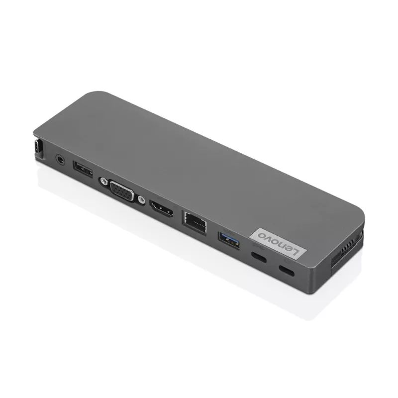 Lenovo 40AU0065EU USB-C Mini Dock, kabelgebunden, 65 W, HDMI, VGA, RJ-45, USB 3.0 (USB 3.2 Gen 1), USB-A, Schwarz