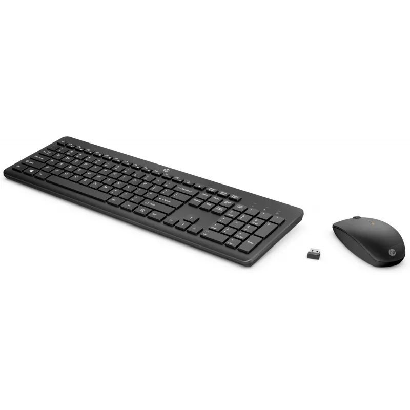 HP 235 Wireless-Maus-und-Tastatur-Kombination, Volle Größe (100 %), Kabellos, RF Wireless, Schwarz, Maus enthalten