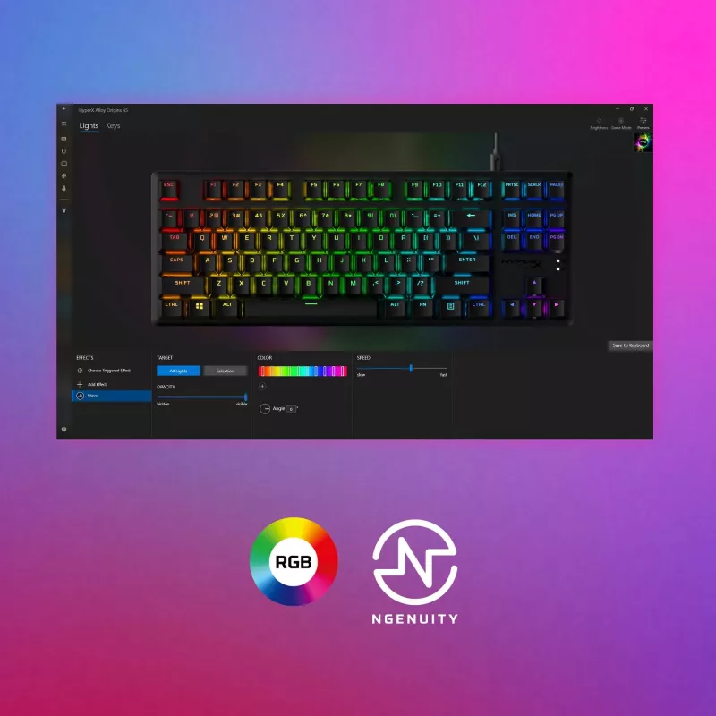 HyperX Alloy Origins Core PBT HX Aqua – Mechanische Gaming-Tastatur