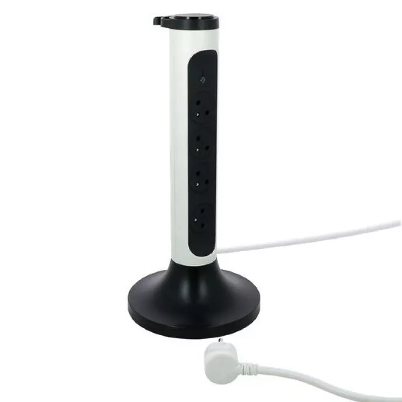 Legrand 049410 Stromverlängerung 2 m 4 AC-Steckdose(n) Innenbereich Grau, Weiß