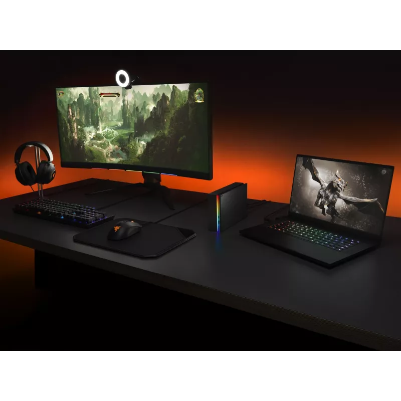 Seagate FireCuda Gaming Hub externe Festplatte 8 TB Micro-USB B / USB Type-A / USB Type-C 3.2 Gen 1 (3.1 Gen 1) Schwarz