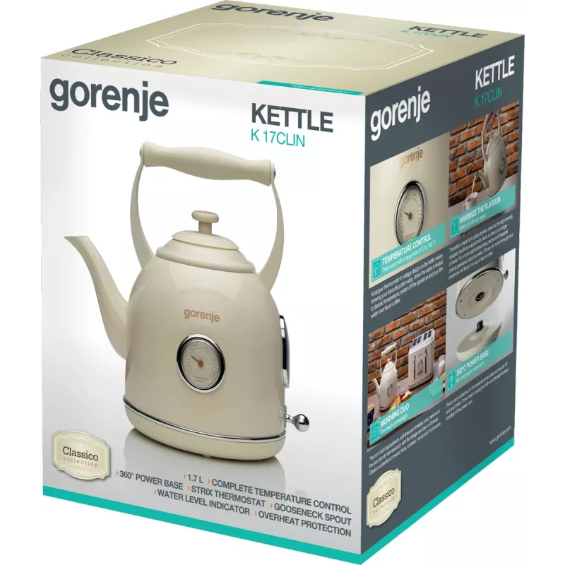 Gorenje K17CLIN elektrischer Wasserkocher 1,7 l 2000 W Creme