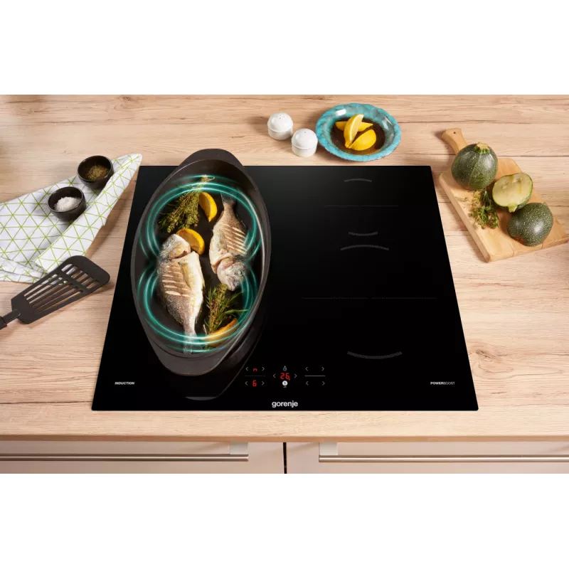 Gorenje Induktionskochfeld GI6421BSC, Schwarz, Einbau, 59,5 cm, Zonen-Induktionskochfeld, Glaskeramik, 4 Zone(n)