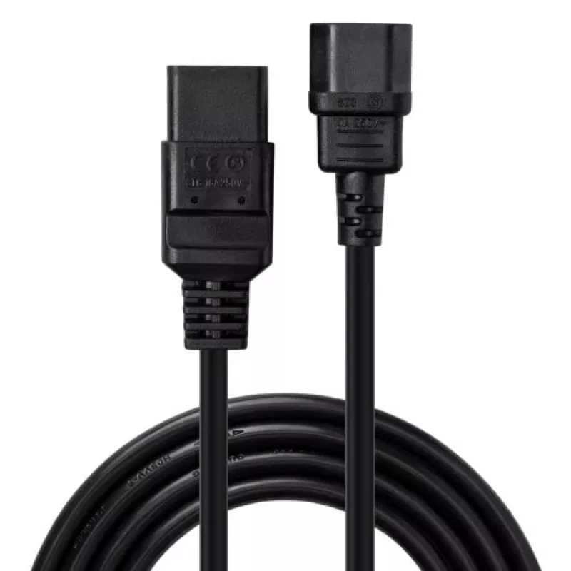 Lindy 3 m C14-auf-C19-Netzkabelverlängerung, Schwarz