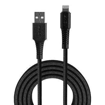 Lindy 3m verstärktes USB Typ A auf Lightning Lade- und Sync-Kabel