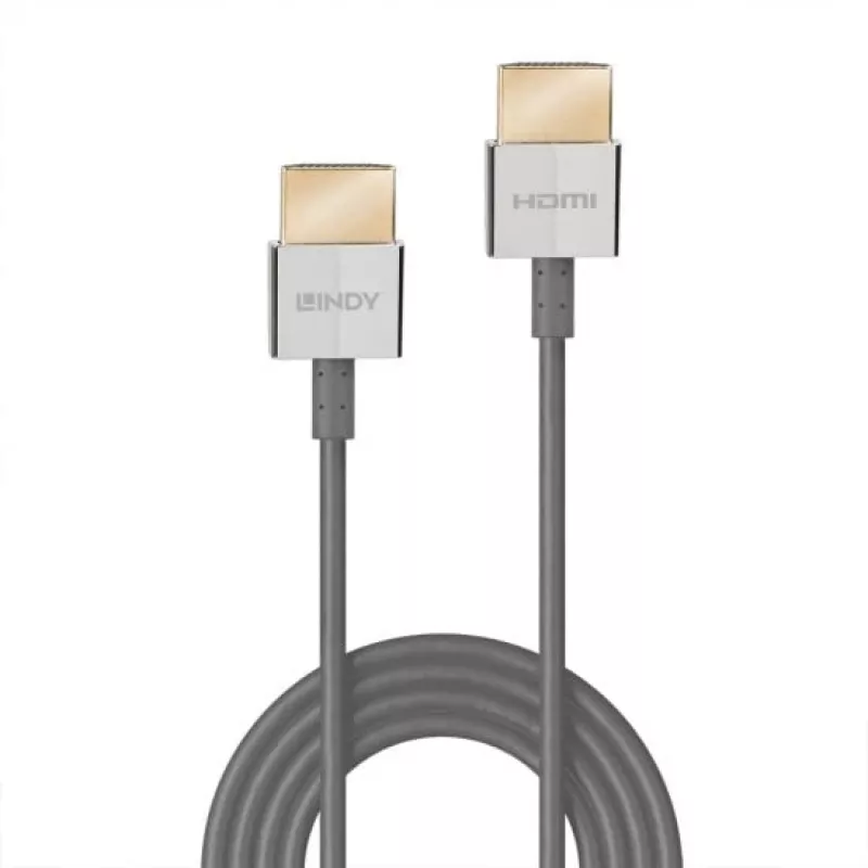 Lindy Ultra High Speed HDMI schlank Kabel 1m, 1 m, HDMI Typ A (Standard), HDMI Typ A (Standard), 48 Gbit/s, Weiß