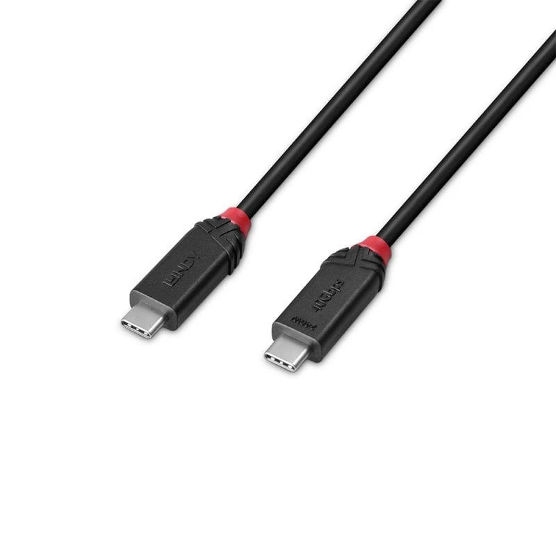 Lindy 2m USB4 240W Typ-C-Kabel, Black Line, 2 m, USB C, USB C, USB4 Gen 3x2, 40 Gbit/s, Schwarz