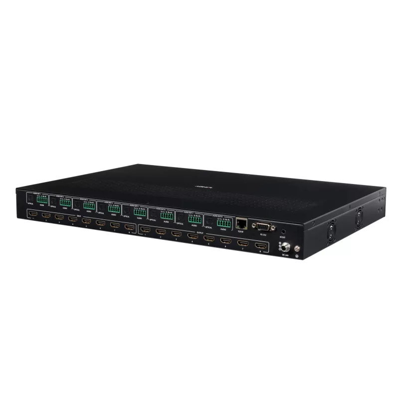 Lindy 38434 8x8 HDMI 4K60 nahtlose Multi-View-Matrix mit Videowand-Skalierung