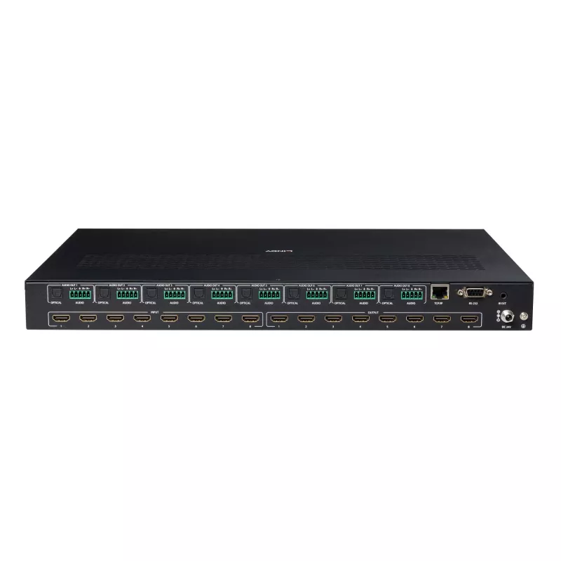 Lindy 38434 8x8 HDMI 4K60 nahtlose Multi-View-Matrix mit Videowand-Skalierung