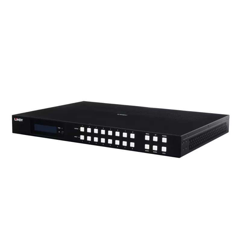 Lindy 38434 8x8 HDMI 4K60 nahtlose Multi-View-Matrix mit Videowand-Skalierung