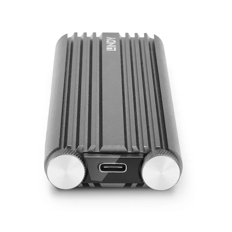 Lindy USB 3.2 Gen 2 x2 NVMe M.2 SSD-Gehäuse, SSD-Gehäuse, M.2, PCI Express, 20 Gbit/s, USB-Anschluss, Silber