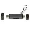 Lindy USB 3.2 Typ-C und A SD-/MicroSD-Kartenleser, MiniSD, SD, Schwarz, Grau, 5000 Mbit/s, USB 3.2 Gen 1 (3.1 Gen 1) Typ-A/Typ-C, 78,5 mm, 22,5 mm