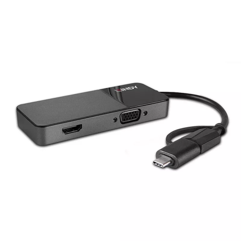 Lindy 43354 Laptop-Dockingstation/USB-Port-Replikator USB 3.2 Gen 1 (3.1 Gen 1) Typ-A + Typ-C Schwarz