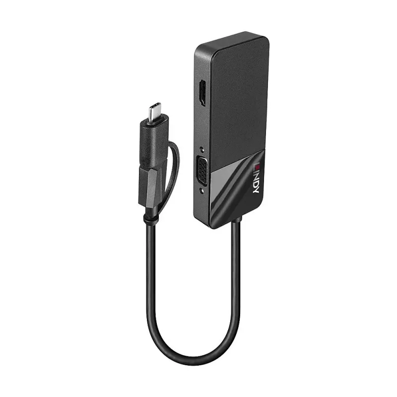 Lindy 43354 Laptop-Dockingstation/USB-Port-Replikator USB 3.2 Gen 1 (3.1 Gen 1) Typ-A + Typ-C Schwarz