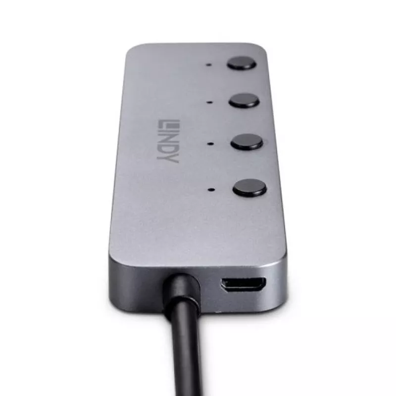 Lindy 4 Port USB 3.2 Typ C Hub mit Ein-/Ausschaltern