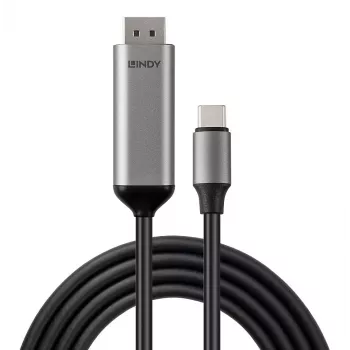 Lindy 43504 Videokabel-Adapter 2 m USB Typ-C DisplayPort Grau