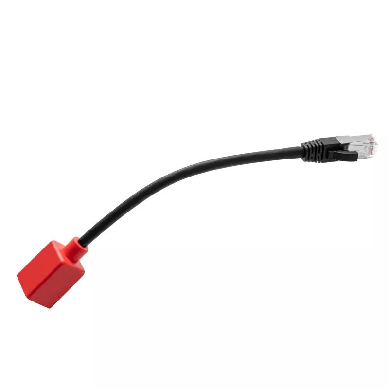 Lindy 0,2m RJ-45 Cat.6A Break-Away Adapter, 0,2 m, Cat6a, RJ-45, RJ-45, Schwarz, Rot