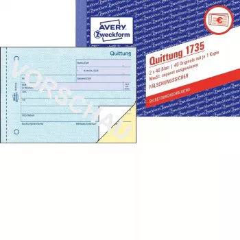 Buchhaltungsformularbuch AVERY 1735-5 A6 40 Seiten