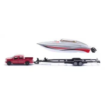 Siku Ford F150 mit Motorboot Auto-Modellbausatz vormontiert 1:50
