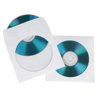 Hama CD-Papierhüllen, weiß, 100 Stück/Packung, 1 Disc