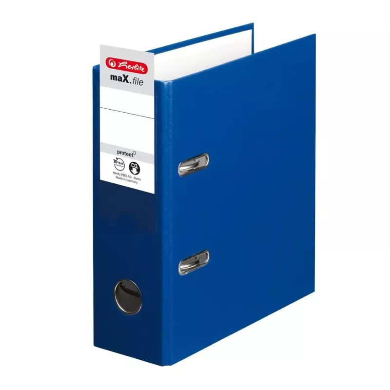 herlitz PP-Aktenordner 10842326, A5 Hochformat, 75 mm Rücken, Blau