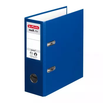 herlitz PP-Aktenordner 10842326, A5 Hochformat, 75 mm Rücken, Blau