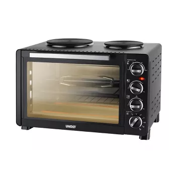 Unold Small kitchen all in one, Freistehender Herd, Schwarz, Drehregler, Schwarz, Metall, Glas