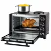 Unold Small kitchen all in one, Freistehender Herd, Schwarz, Drehregler, Schwarz, Metall, Glas