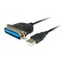 Equip USB-A auf Parallel (Centronics 36) Adapterkabel, 1,5 m, Schwarz