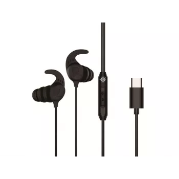 Kabelgebundenes In-Ear-Headset CONCEPTRONIC BRENDAN05B – USB-C, 20–20000 Hz, 1,2 m Kabel, Ohrbügel (schwarz)