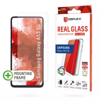 Displex Displayschutzfolie + Hülle für Samsung Galaxy A53 5G, gehärtetes Glas