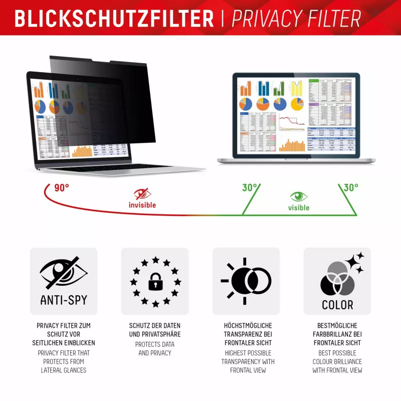 Displex PRIVACY SAFE magnetischer 2-Wege-Blickschutzfilter für MacBook Pro 16,2''