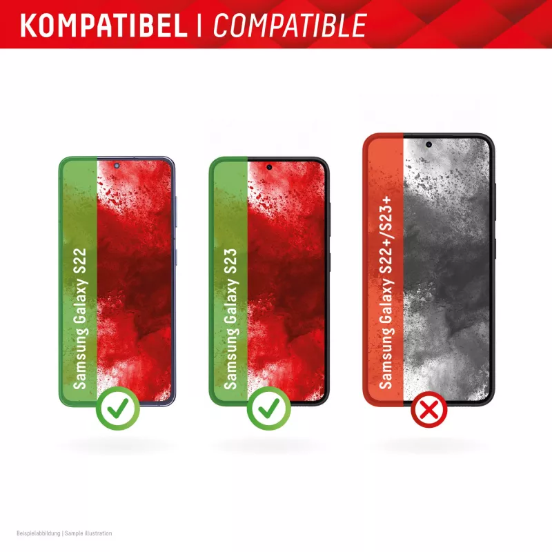 Displex Privacy Screen Protector (10H) für Samsung Galaxy S22/S23, Eco Montagerahmen, Blickschutzfilter