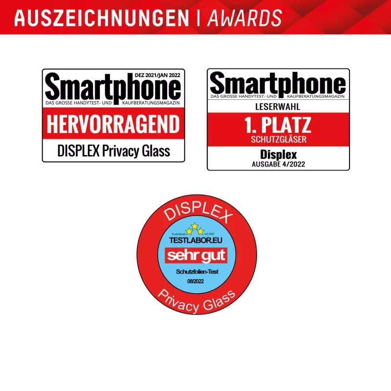 Displex Privacy Screen Protector (10H) für Samsung Galaxy S24 Ultra, Eco Mounting Frame, Sichtschutzfilter