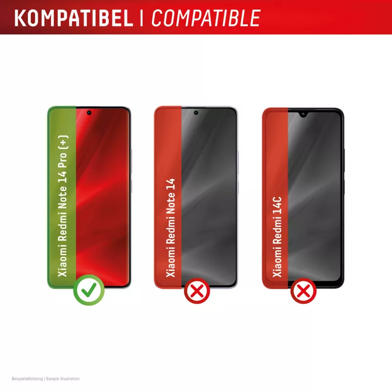 Displex Premium Displayschutzglas (Full Cover, 10H) für Xiaomi Redmi Note 13 Pro+/Note 14 Pro(+), Eco Montagerahmen, Full Cover