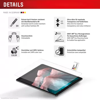 Displex Tablet Glass (9H) für Samsung Galaxy Tab S11, Eco Montagerahmen, bruchsicher