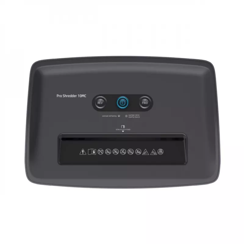 HP Pro Shredder 10MC Aktenvernichter Mikroschnitt-Schreddern 55 dB 22 cm Weiß