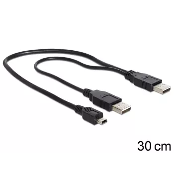 USB-Kabel DeLOCK 83178 USB 2.0 0,3 m 2 x USB A Schwarz