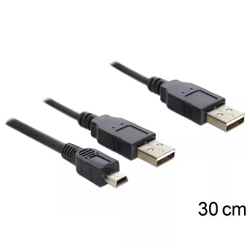 USB-Kabel DeLOCK 83178 USB 2.0 0,3 m 2 x USB A Schwarz