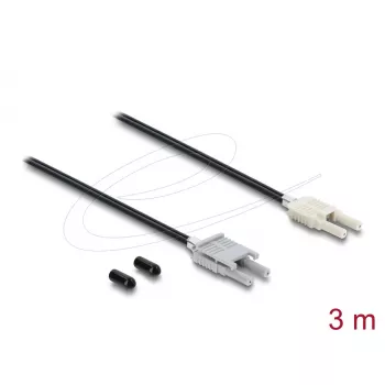 Glasfaser-Adapterkabel DELOCK 91030, Multimode-POF, 3 m, schwarz/grau