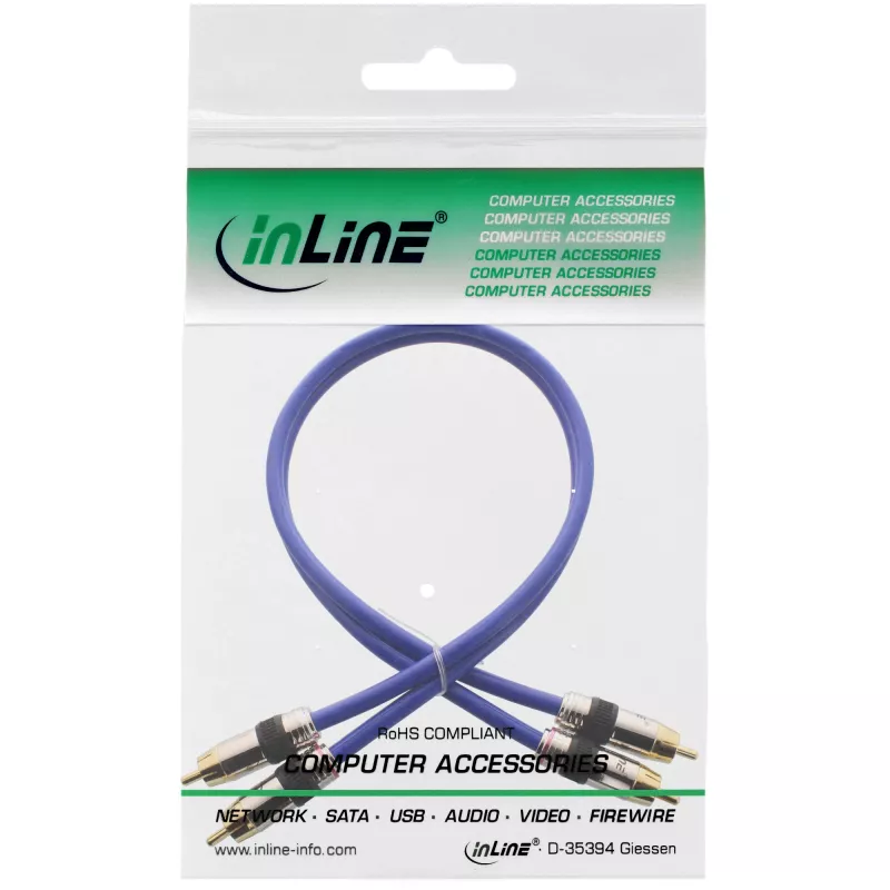 InLine Premium RCA-Audiokabel 2x RCA-Stecker/Stecker vergoldet 1m