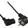 InLine Netzkabel, CEE 7/7 gewinkelt / 3-polig IEC C13 links gewinkelt, schwarz, 1,8 m