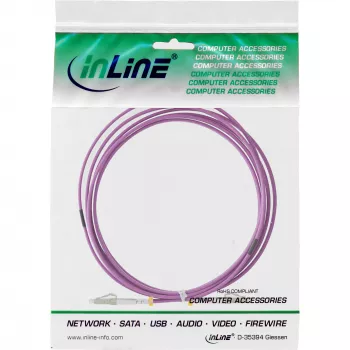 InLine Glasfaser-Duplex-Kabel LC/LC 50/125µm OM4 50m, 50 m, OM4, 2x LC, 2x LC