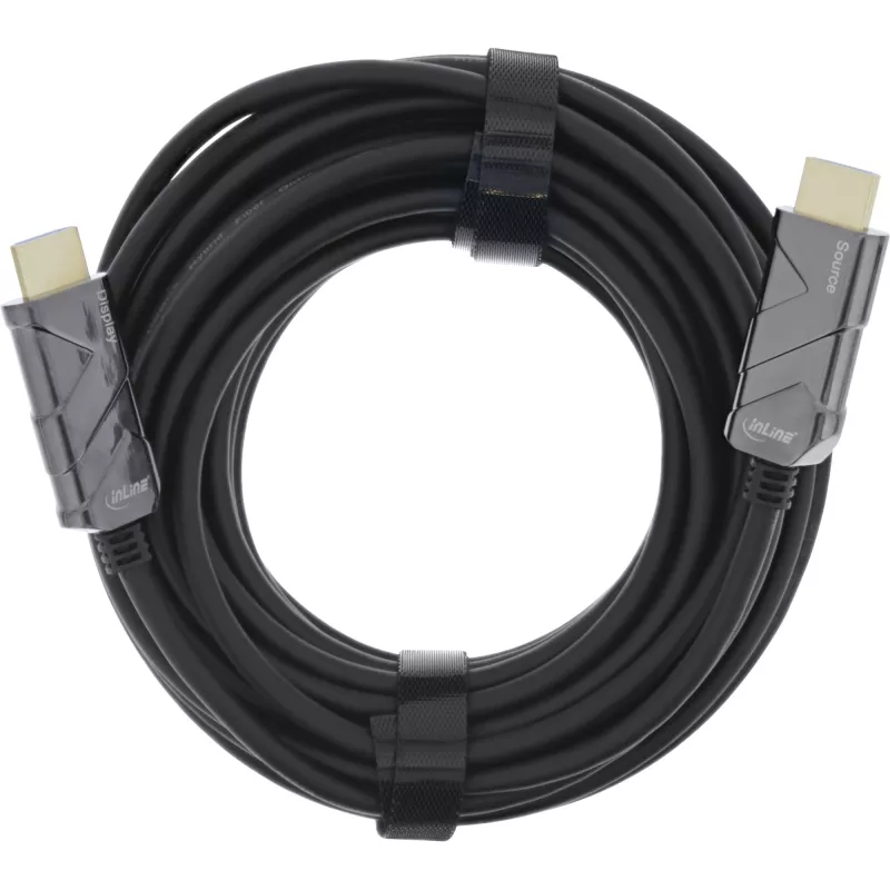 InLine HDMI AOC-Kabel, Ultra High Speed HDMI-Kabel, 8K4K, schwarz, 25m