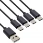 InLine USB 4in1 Y-Ladekabel, 1x USB-A Stecker auf 4x USB-C Stecker, schwarz 2m