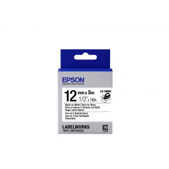 Epson Label Cartridge Iron on LK-4WBQ Schwarz/Weiß 12mm (5m)